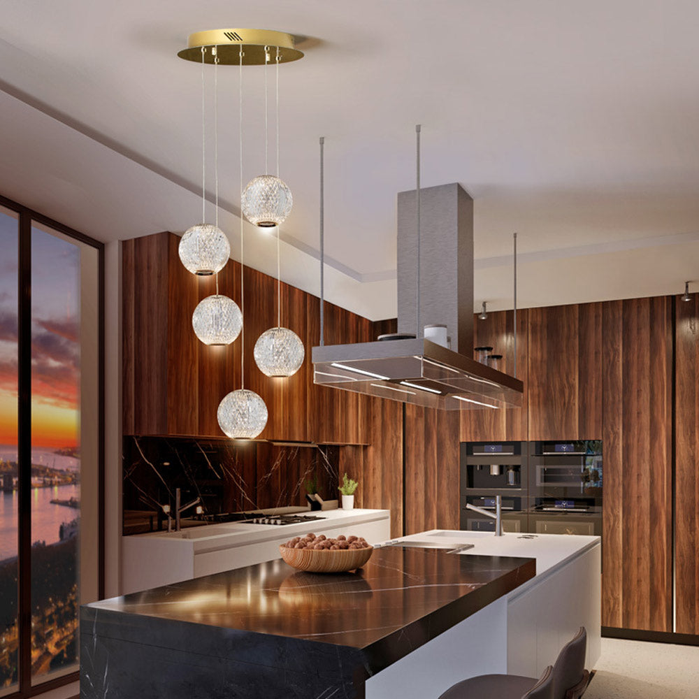 Schuller Austral 5 Light Pendant Light in Gold