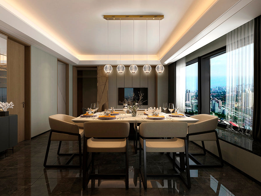 Schuller Austral 5 Light Bar Pendant Light in Gold
