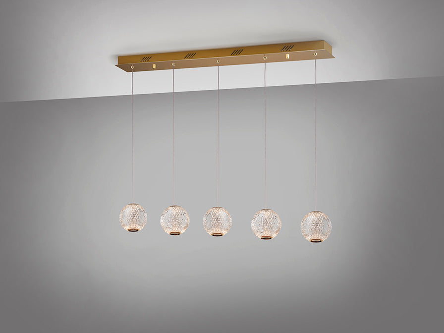 Schuller Austral 5 Light Bar Pendant Light in Gold
