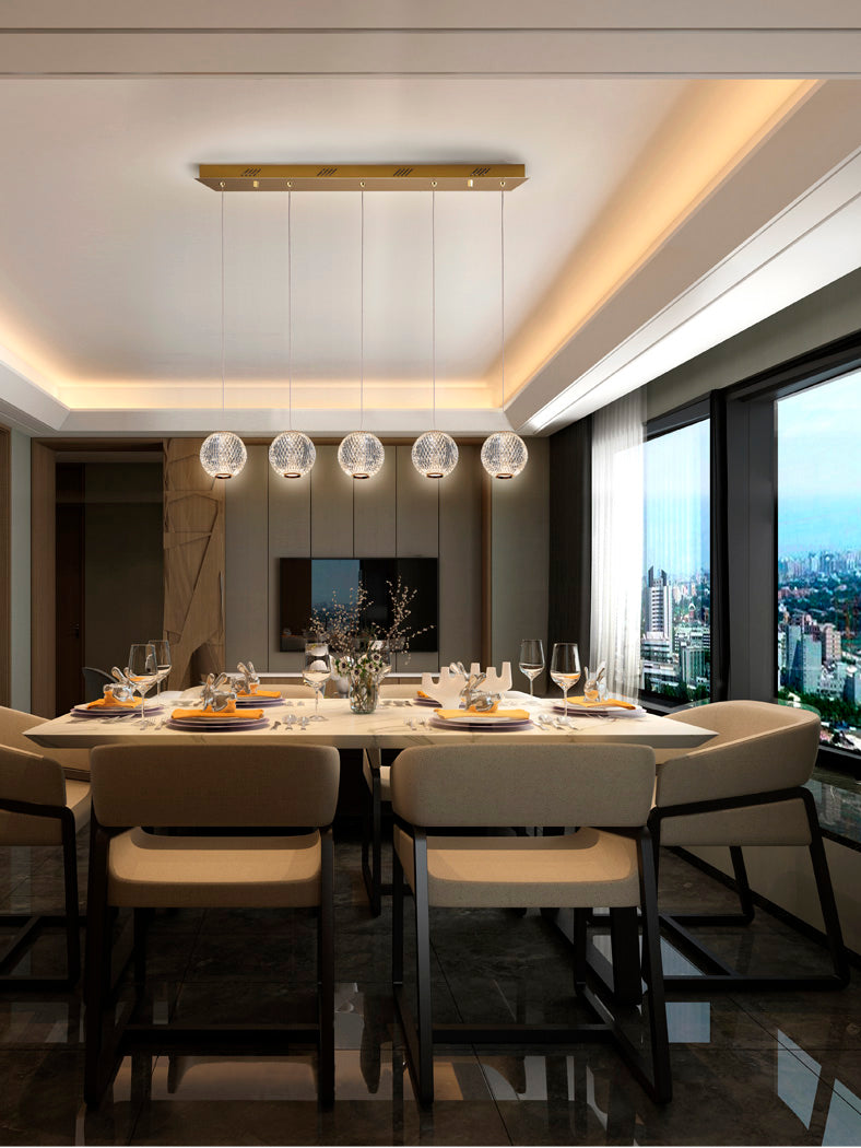 Schuller Austral 5 Light Bar Pendant Light in Gold