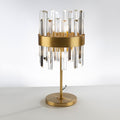 Schuller Grace 6 Light Table Lamp in Gold with Clear Glass Prisms