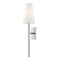 Hudson Valley Bowery Wall Light in Polished Nickel with Off-White Shade