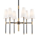 Hudson Valley Bowery 6 Light Chandelier in Aged Old Bronze with Off-White Shade
