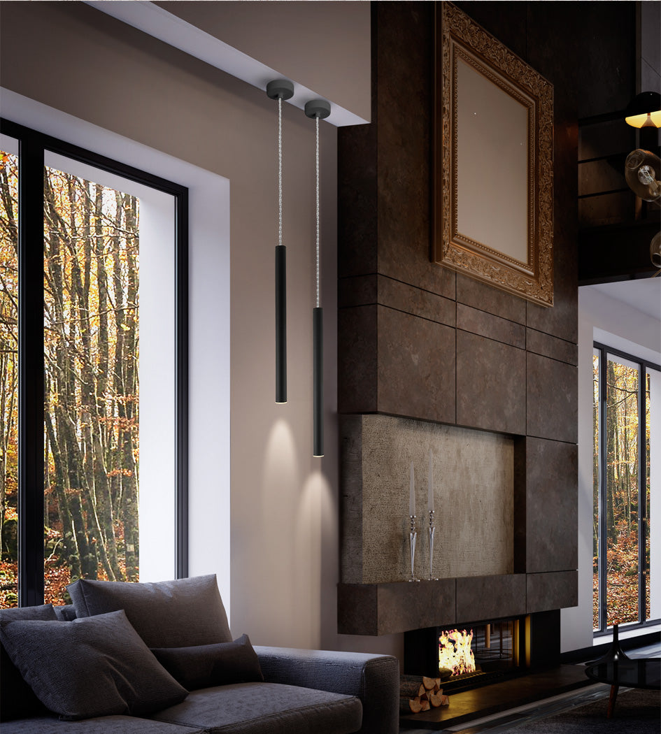 Schuller Varas Single Pendant Light in Matt Black