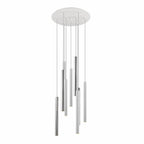 Schuller Varas 9 Light Round Pendant Light in Chrome and White
