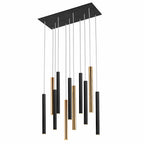 Schuller Varas 11 Light Pendant Light in Gold with Matt Black Opal Diffuser