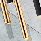 Schuller Varas 11 Light Pendant Light in Gold with Matt Black Opal Diffuser