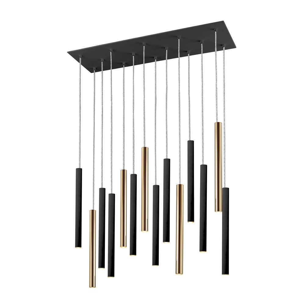 Schuller Varas 14 Light Pendant Light in Gold and Matt Black