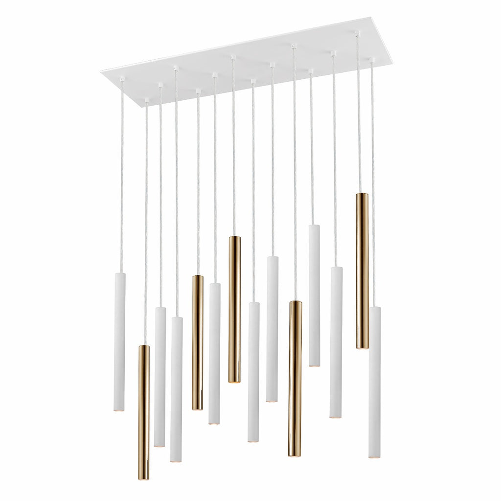 Schuller Varas 14 Light Pendant Light in Gold and White
