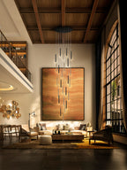 Schuller Varas Large 25 Light Pendant Light in Gold and Black 5 Metre Drop