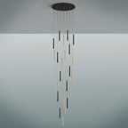 Schuller Varas Large 25 Light Pendant Light in Gold with Matt Black with Remote 5 Metre