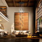 Schuller Varas Large 25 Light Pendant Light in Gold with Matt Black with Remote 5 Metre