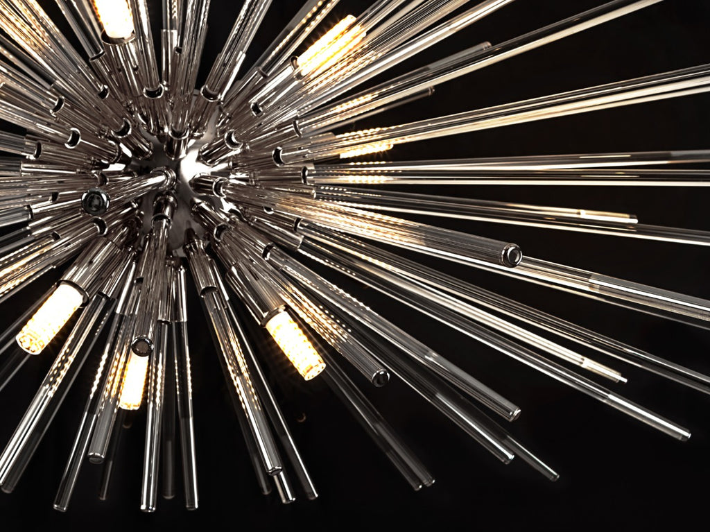 Schuller Evasion Single 9 Light Pendant Light in Dark Chrome with Remote Control