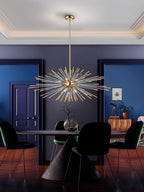 Schuller Evasion 9 Light Single Pendant Light in Gold with Remote