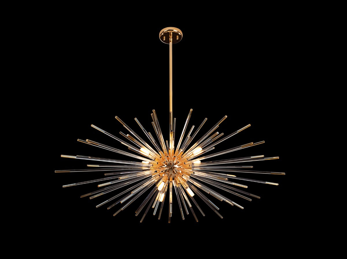 Schuller Evasion 9 Light Single Pendant Light in Gold with Remote