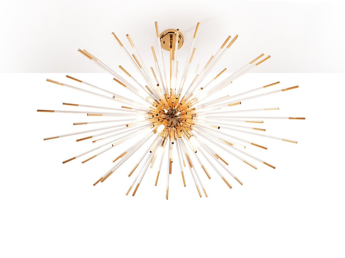 Schuller Evasion 9 Light Single Pendant Light in Gold with Remote