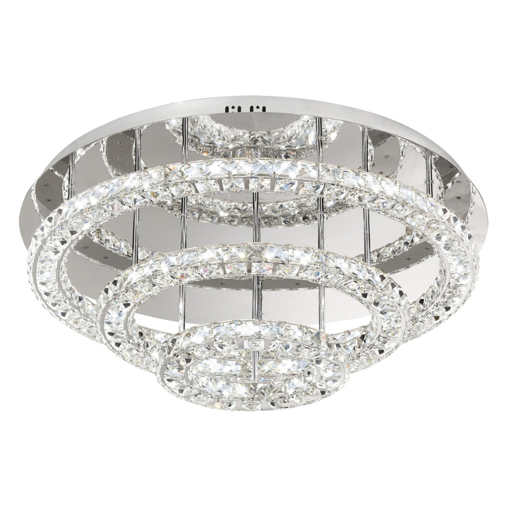 Eglo Stars of Light Toneria Flush Ceiling Light LED Chrome/Crystal 39002