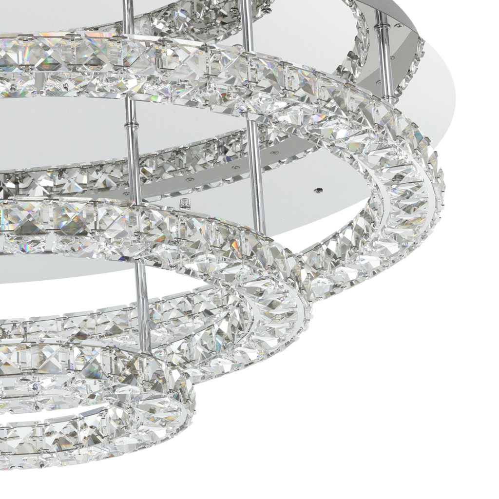 Eglo Stars of Light Toneria Flush Ceiling Light LED Chrome/Crystal 39002
