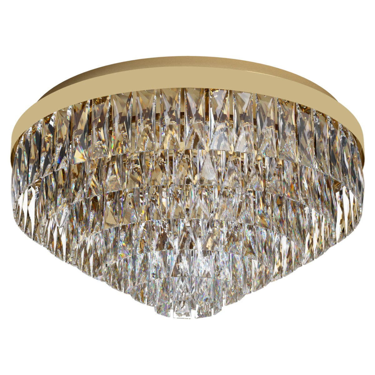 Eglo Stars of Light Valparaiso 11 Light Flush Ceiling Gold-Optic/Crystals 39458