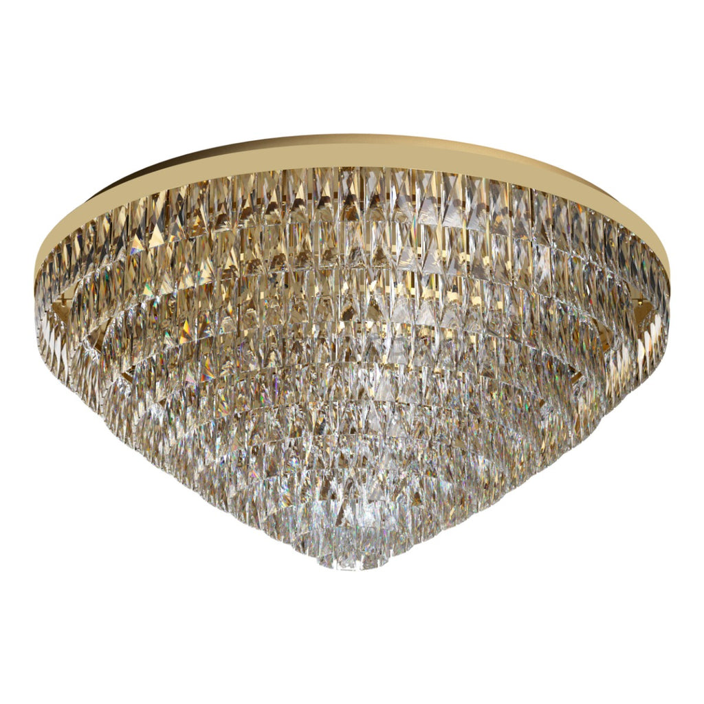 Eglo Stars of Light Valparaiso 25 Light Flush Ceiling Fitting Gold-Optic/Crystals 39461