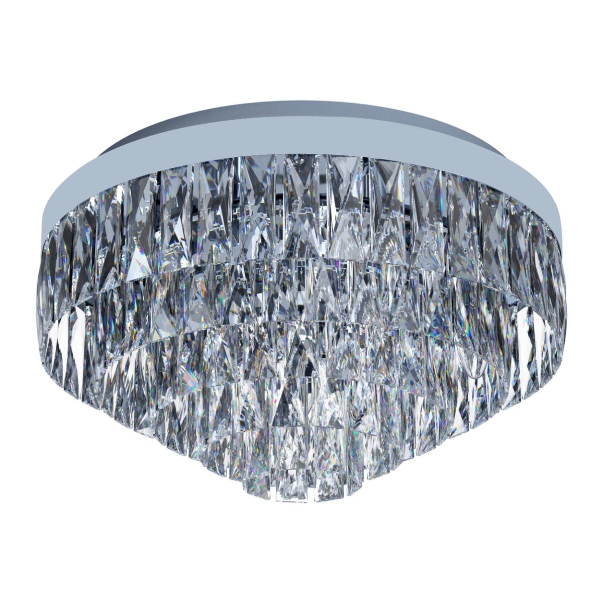 Eglo Stars of Light Valparaiso 1 Flush 8 Light Ceiling Fitting Chrome with Crystals 39489