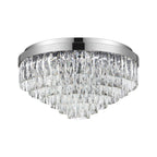 Eglo Stars of Light Valparaiso 1 Flush 11 Light Ceiling Fitting Chrome with Crystals 39491