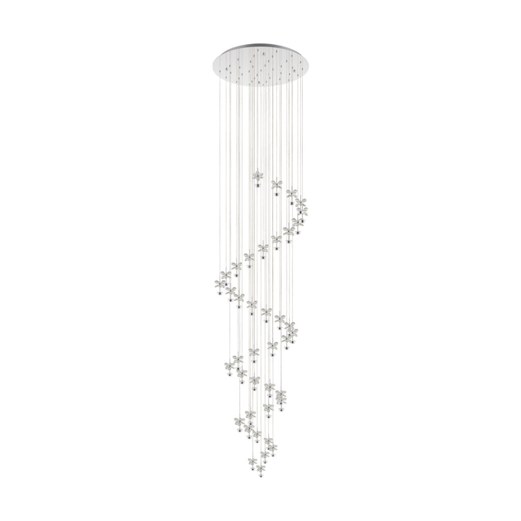 Eglo Stars of Light Pianopoli 1 LED 40 Light Pendant Fitting Chrome with Crystal 39545