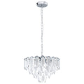 Eglo Stars of Light Carvario 7 Light Pendant Fitting Chrome with Satin Clear Cyrstals 39721