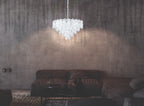 Eglo Stars of Light Carvario 10 Light Pendant Fitting Chrome with Clear Glass Crystals 39724
