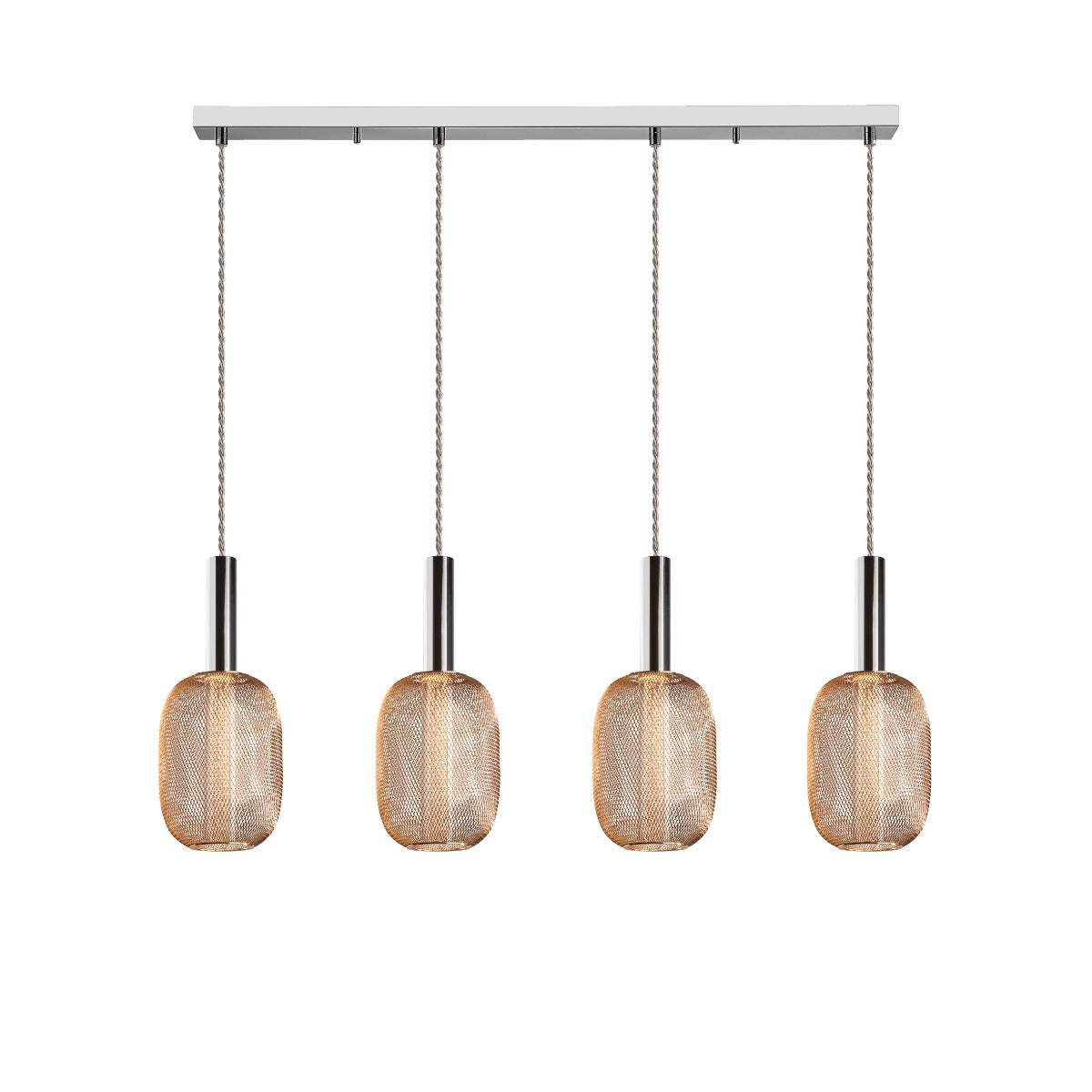 Schuller Micron 4 Light Bar Pendant Light in Chrome and Gold