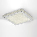 Diyas Amelia Flush Ceiling Light in Stainless Steel with Crystal