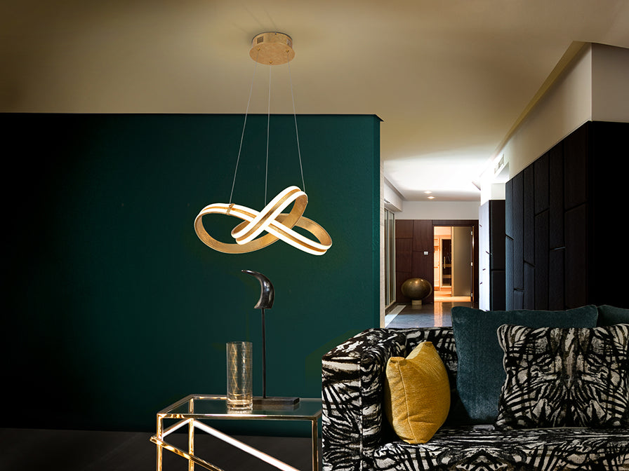 Schuller Lazas Pendant Light in Gold Leaf