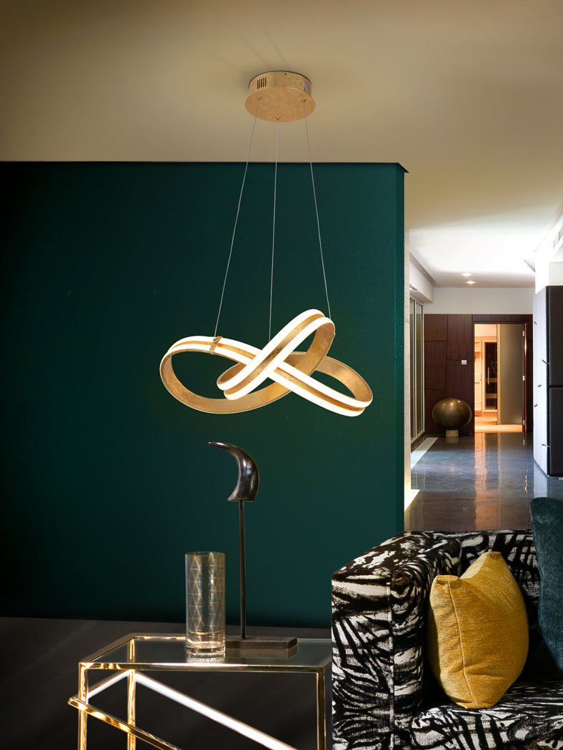 Schuller Lazas Pendant Light in Gold Leaf