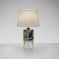 Schuller Ocean Table Lamp in Chrome and Gold Leaf with Satin White Shade
