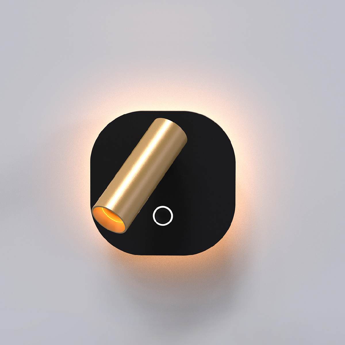 Schuller Biblos Reading Wall Light in Black and Gold Dimmable via Touch Button