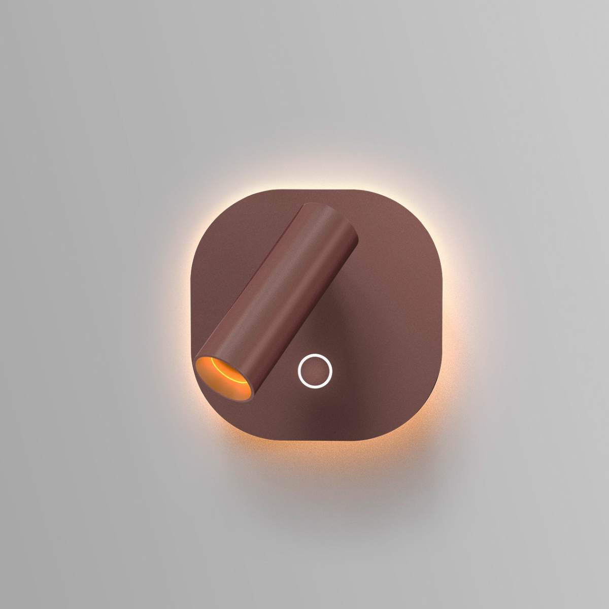 Schuller Biblos Reading Wall Light in Rust Brown Dimmable via Touch Button