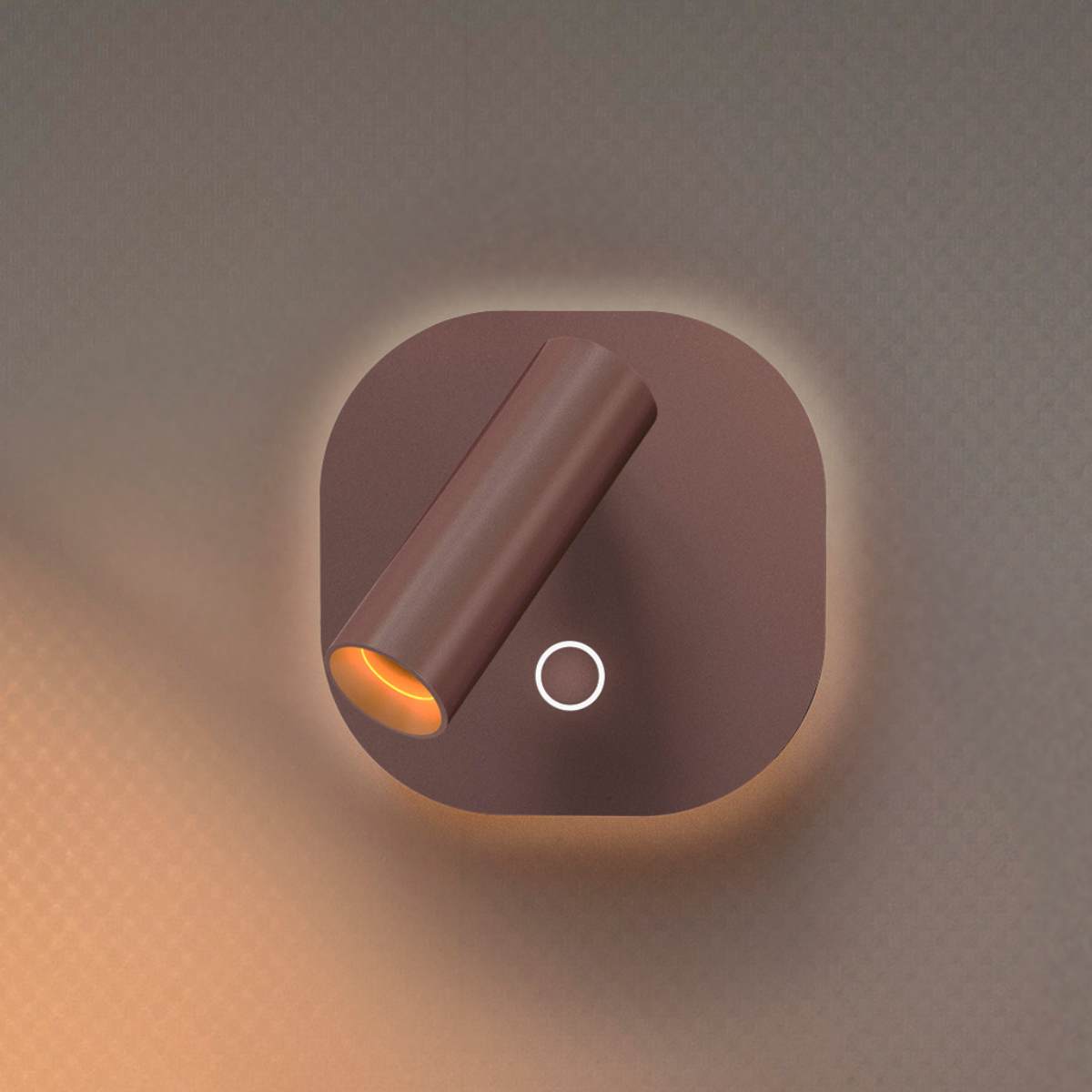 Schuller Biblos Reading Wall Light in Rust Brown Dimmable via Touch Button