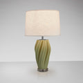 Schuller Salome Table Lamp in 3D Printed Green Ceramic with White Shade