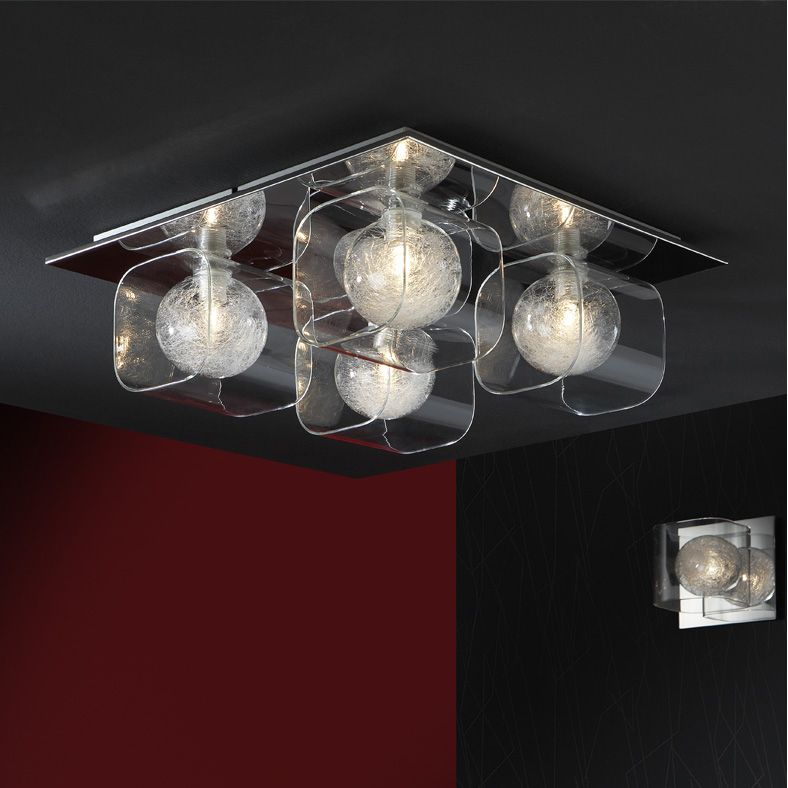 Schuller Eclipse 4 Light Flush Ceiling Light in Chrome