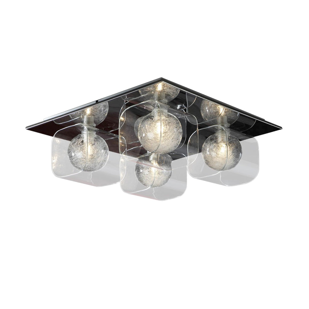 Schuller Eclipse 4 Light Flush Ceiling Light in Chrome