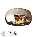 Schuller Argos 5 Light Flush Ceiling Light in Chrome with Remote