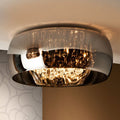 Schuller Argos 6 Light Flush Ceiling Light in Chrome with Remote