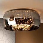 Schuller Argos 6 Light Flush Ceiling Light in Chrome with Remote