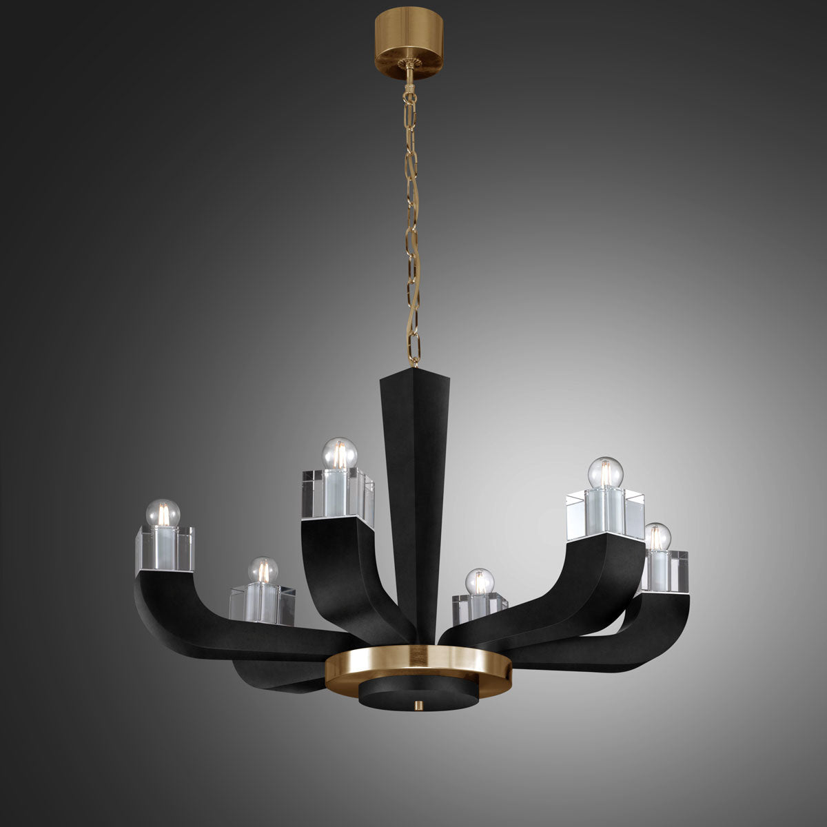 Kolarz Riviera 6 Light Chandelier Black 5202.80630