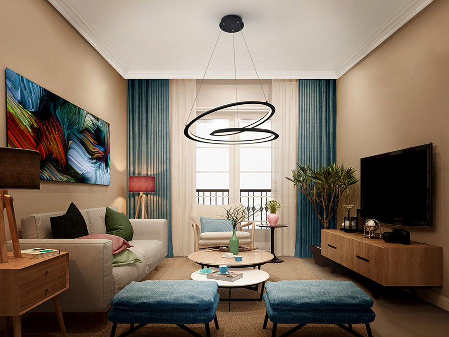 Schuller Looping Medium Pendant Light in Black