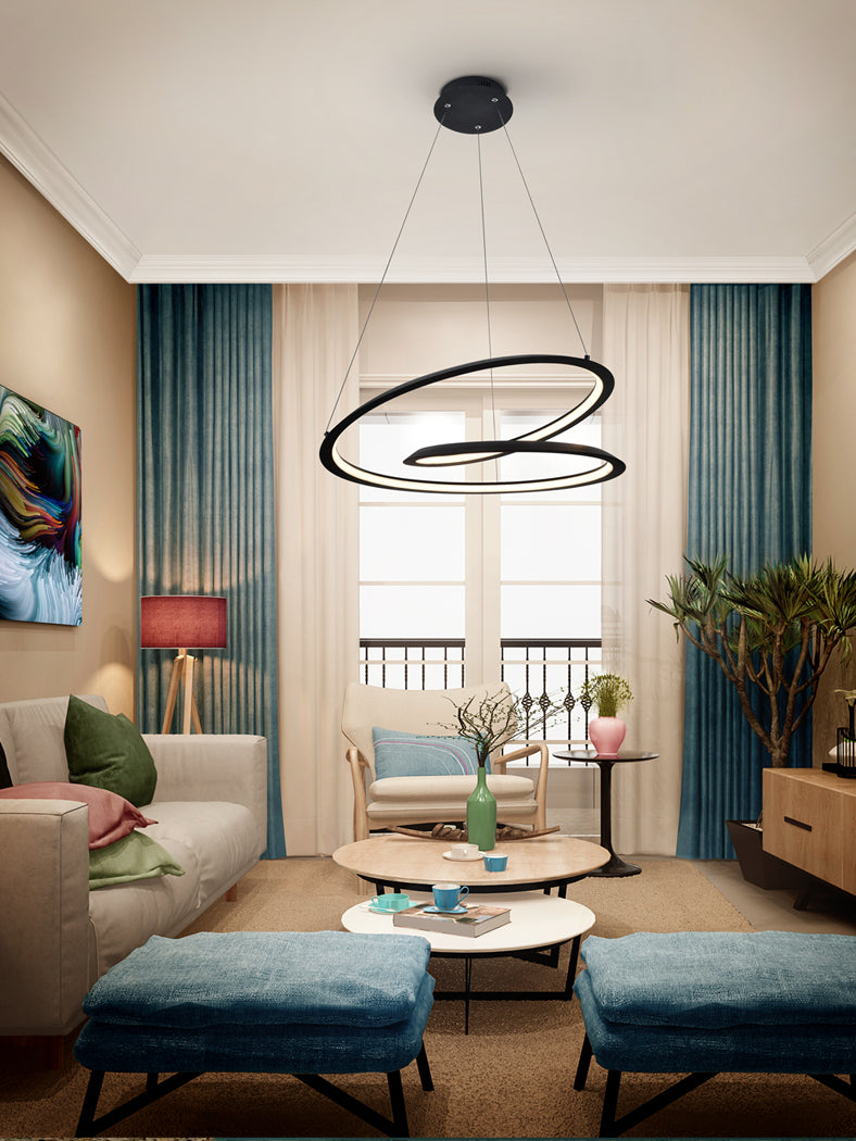 Schuller Looping Medium Pendant Light in Black