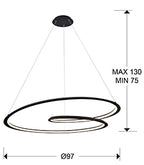 Schuller Looping Large Pendant Light in Black