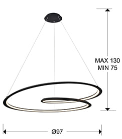 Schuller Looping Large Pendant Light in Black
