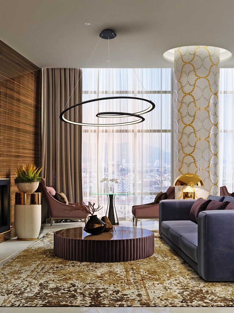 Schuller Looping Large Pendant Light in Black