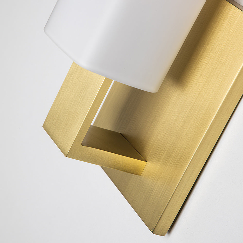 Hudson Valley Livingston Wall Light in Aged Brass with Opal Shade